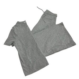 Gray T-Shirt and Wide Leg Sweat Set